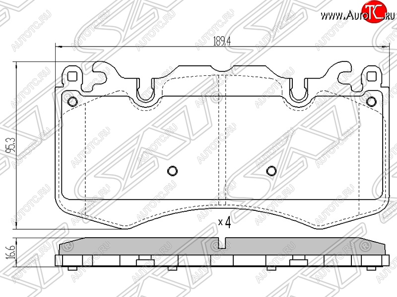 2 069 р. Колодки тормозные SAT (передние)  Land Rover Range Rover  3 L322 - Range Rover Sport ( 1 L320,  2 L494)  с доставкой в г. Екатеринбург