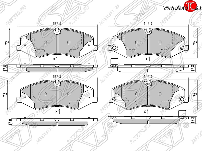 1 649 р. Колодки тормозные SAT (передние)  Land Rover Range Rover  3 L322 - Range Rover Sport ( 1 L320,  2 L494)  с доставкой в г. Екатеринбург