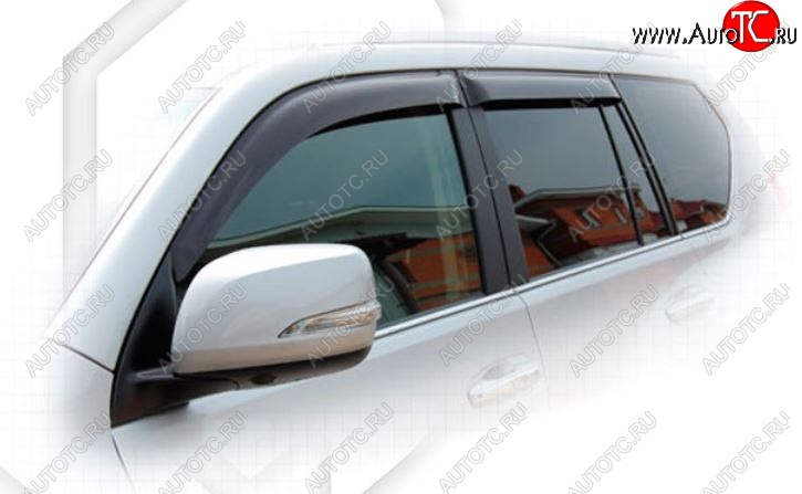 1 999 р. Дефлектора окон CA-Plastic  Lexus GX460  J150 (2013-2022) 1-ый рестайлинг, 2-ой рестайлинг (Classic полупрозрачный, Без хром.молдинга, Крепление только на скотч)  с доставкой в г. Екатеринбург