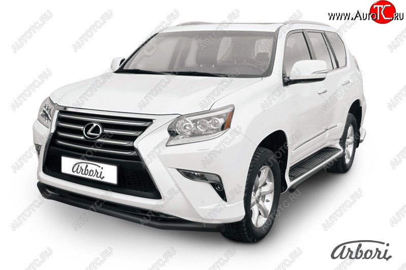 10 169 р. Защита переднего бампера Arbori (черная, 1 труба d57 mm). Lexus GX460 J150 1-ый рестайлинг (2013-2019)  с доставкой в г. Екатеринбург