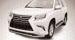 22 749 р. Двойная защита переднего бампера из труб диаметрами по 57 мм Slitkoff  Lexus GX460  J150 (2013-2022) 1-ый рестайлинг, 2-ой рестайлинг (Нержавейка, Полированная)  с доставкой в г. Екатеринбург. Увеличить фотографию 1