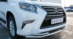 16 799 р. Защита переднего бампера (2 трубыØ63 и 42 мм, нержавейка) SLITKOFF Lexus GX460 J150 1-ый рестайлинг (2013-2019)  с доставкой в г. Екатеринбург. Увеличить фотографию 2