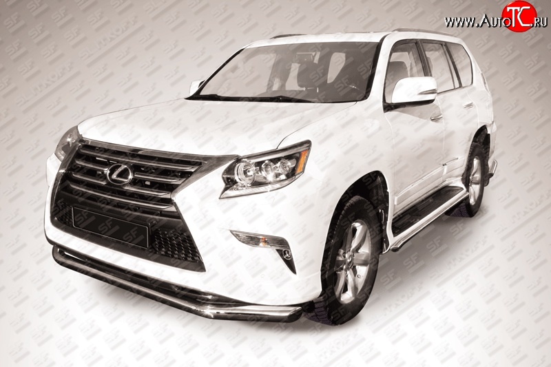 16 949 р. Одинарная защита переднего бампера диаметром 76 мм Slitkoff Lexus GX460 J150 1-ый рестайлинг (2013-2019) (Нержавейка, Полированная)  с доставкой в г. Екатеринбург