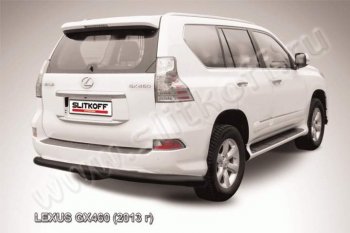 Защита заднего бампера из трубы d76 Slitkoff (радиусная) Lexus (Лексус) GX460 (джи)  J150 (2013-2022) J150 1-ый рестайлинг, 2-ой рестайлинг