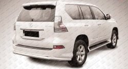 15 999 р. Защита заднего бампера из длинной трубы диаметром 76 мм Slitkoff  Lexus GX460  J150 (2013-2022) 1-ый рестайлинг, 2-ой рестайлинг (Нержавейка, Полированная)  с доставкой в г. Екатеринбург. Увеличить фотографию 1