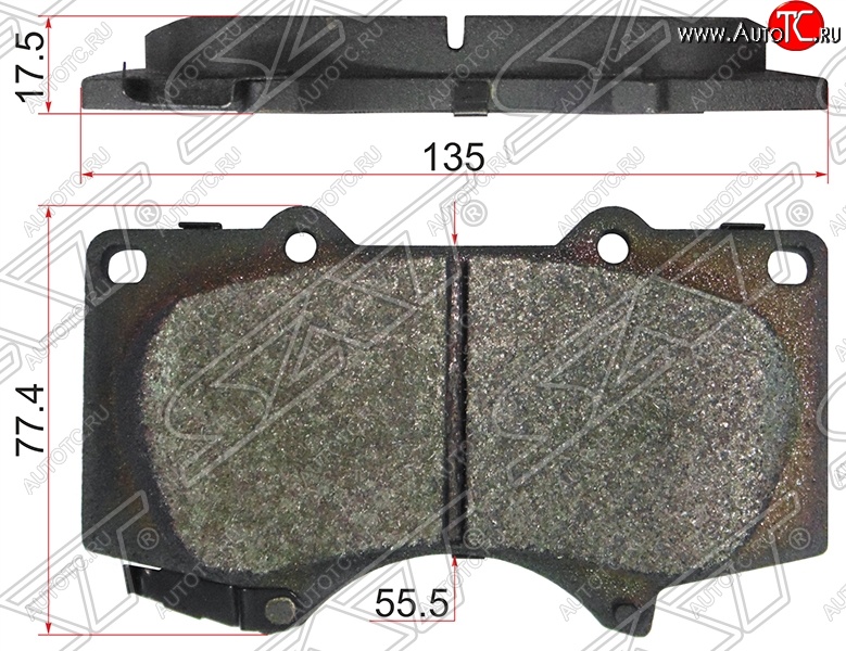 1 669 р. Колодки тормозные SAT (передние,135x77.4x17.5 mm)  Lexus GX460  J150 (2009-2022), Toyota Land Cruiser Prado  J120 (2002-2009)  с доставкой в г. Екатеринбург