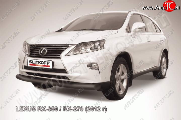 16 649 р. Защита переднего бампера из трубы d76 Slitkoff (дуга) Lexus RX350 AL10 рестайлинг (2012-2015) (Цвет: серебристый)  с доставкой в г. Екатеринбург