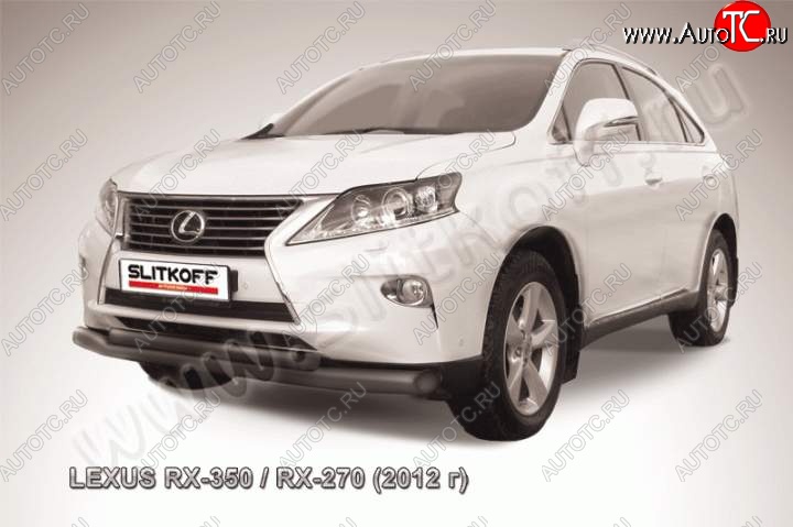 20 699 р. Защита переднего бампера из труб d76+57 Slitkoff Lexus RX350 AL10 рестайлинг (2012-2015) (Цвет: серебристый)  с доставкой в г. Екатеринбург