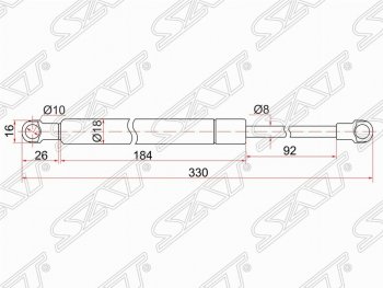 539 р. Упор крышки багажника SAT (газовый)  BMW 5 серия ( F11,  F10) (2009-2013), Lexus ES350  XV40 (2009-2012), Lexus GS350  L10 (2011-2016), Lexus GS450H  L10 (2011-2015), Lexus GX460  J150 (2013-2022)  с доставкой в г. Екатеринбург. Увеличить фотографию 1