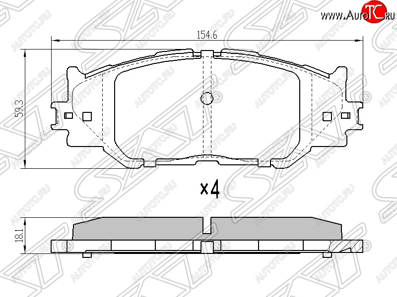 1 539 р. Колодки тормозные SAT (передние)  Lexus IS250 ( XE20,  XE30 седан) - IS350  XE20  с доставкой в г. Екатеринбург