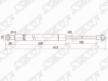 Упор капота SAT (газовый) Lexus IS250 XE20 седан дорестайлинг (2005-2013)