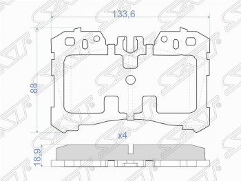 Колодки тормозные (передние) SAT  LS460  XF40, LS460L  XF40, LS600HL  XF40