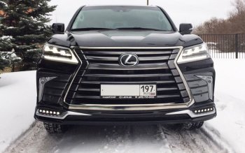 22 699 р. Накладка на передний бампер Автократ (без LED-оптики) Lexus LX450d J200 2-ой рестайлинг (2015-2022) (Неокрашенная)  с доставкой в г. Екатеринбург. Увеличить фотографию 10