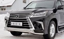 14 599 р. Защита переднего бампера (2 трубы Ø42 мм, нержавейка) Petroil Tuning Lexus LX450d J200 2-ой рестайлинг (2015-2022)  с доставкой в г. Екатеринбург. Увеличить фотографию 4