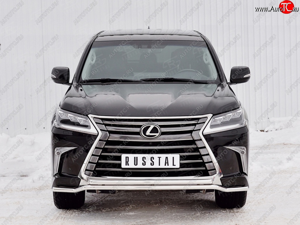 14 599 р. Защита переднего бампера (2 трубы Ø42 мм, нержавейка) Petroil Tuning  Lexus LX450d  J200 (2015-2022) 2-ой рестайлинг  с доставкой в г. Екатеринбург