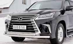 18 499 р. Защита переднего бампера (2 трубыØ63 и 42 мм, нержавейка) SLITKOFF Lexus LX450d J200 2-ой рестайлинг (2015-2022)  с доставкой в г. Екатеринбург. Увеличить фотографию 4