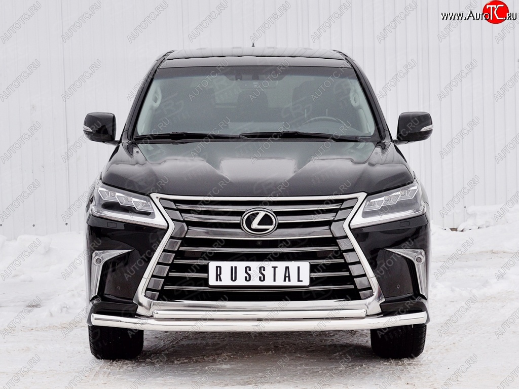 18 499 р. Защита переднего бампера (2 трубыØ63 и 42 мм, нержавейка) SLITKOFF Lexus LX450d J200 2-ой рестайлинг (2015-2022)  с доставкой в г. Екатеринбург