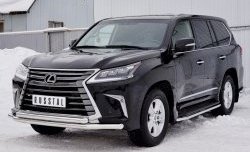 19 949 р. Защита переднего бампера (2 трубыØ63 мм, нержавейка) SLITKOFF Lexus LX450d J200 2-ой рестайлинг (2015-2022)  с доставкой в г. Екатеринбург. Увеличить фотографию 2