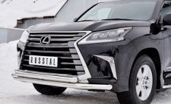 19 949 р. Защита переднего бампера (2 трубыØ63 мм, нержавейка) SLITKOFF Lexus LX450d J200 2-ой рестайлинг (2015-2022)  с доставкой в г. Екатеринбург. Увеличить фотографию 4