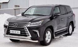 13 999 р. Защита переднего бампера (Ø63 мм, нержавейка) Russtal Lexus LX450d J200 2-ой рестайлинг (2015-2022)  с доставкой в г. Екатеринбург. Увеличить фотографию 2