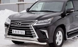 13 999 р. Защита переднего бампера (Ø63 мм, нержавейка) Russtal Lexus LX450d J200 2-ой рестайлинг (2015-2022)  с доставкой в г. Екатеринбург. Увеличить фотографию 4