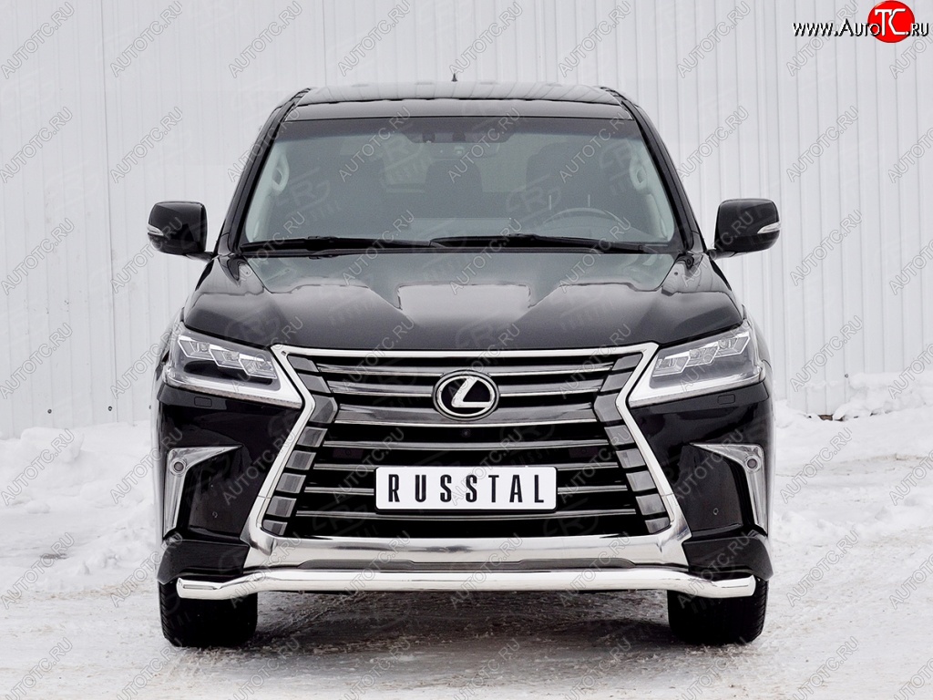 13 999 р. Защита переднего бампера (Ø63 мм, нержавейка) Russtal Lexus LX450d J200 2-ой рестайлинг (2015-2022)  с доставкой в г. Екатеринбург