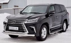 15 749 р. Защита переднего бампера (Ø76 мм, нержавейка) SLITKOFF Lexus LX450d J200 2-ой рестайлинг (2015-2022)  с доставкой в г. Екатеринбург. Увеличить фотографию 2