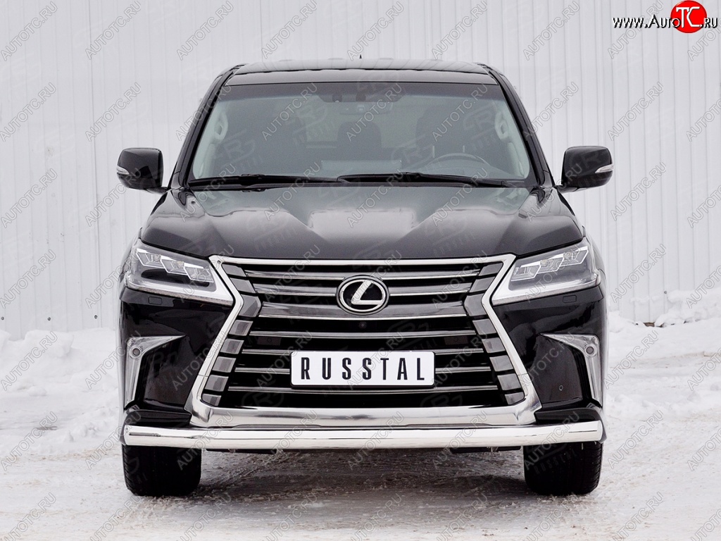 15 749 р. Защита переднего бампера (Ø76 мм, нержавейка) SLITKOFF Lexus LX450d J200 2-ой рестайлинг (2015-2022)  с доставкой в г. Екатеринбург