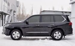 13 349 р. Защита порогов из круглой трубы диаметром 42 мм SLITKOFF Lexus LX450d J200 2-ой рестайлинг (2015-2022)  с доставкой в г. Екатеринбург. Увеличить фотографию 3