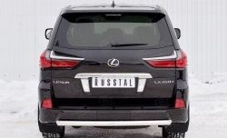 Защита заднего бампера (Ø63 мм, нержавейка, NOT F-SPORT/HERITAGE) SLITKOFF Lexus LX450d J200 2-ой рестайлинг (2015-2022)