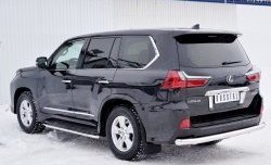 24 299 р. Защита заднего бампера (Ø76 мм, нержавейка) SLITKOFF Lexus LX450d J200 2-ой рестайлинг (2015-2022)  с доставкой в г. Екатеринбург. Увеличить фотографию 2