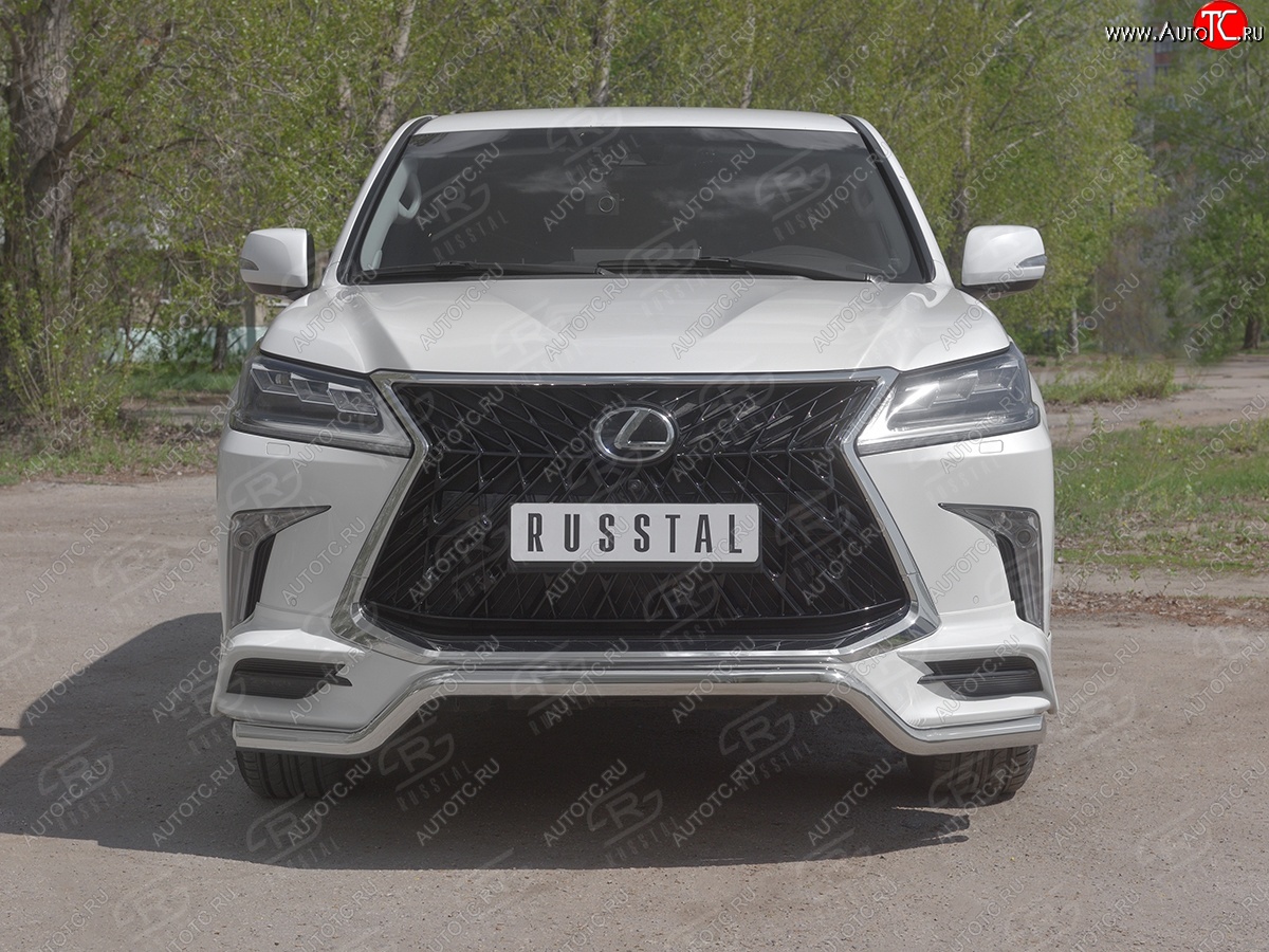 17 999 р. Защита переднего бампера (TRD Superior, волна, Ø 63 мм, нержавейка) Lexus LX570 J200 2-ой рестайлинг (2015-2022)  с доставкой в г. Екатеринбург