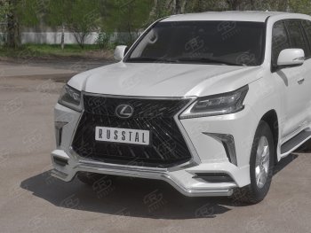 17 999 р. Защита переднего бампера (TRD Superior, волна, Ø 63 мм, нержавейка) Lexus LX570 J200 2-ой рестайлинг (2015-2022)  с доставкой в г. Екатеринбург. Увеличить фотографию 2