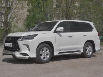 17 999 р. Защита переднего бампера (TRD Superior, волна, Ø 63 мм, нержавейка) Lexus LX570 J200 2-ой рестайлинг (2015-2022)  с доставкой в г. Екатеринбург. Увеличить фотографию 3