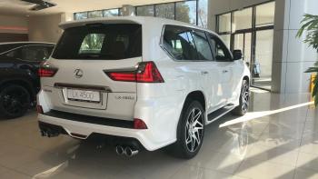 37 899 р. Юбка заднего бампера HEMMES Lexus LX450d J200 2-ой рестайлинг (2015-2022) (Неокрашенная)  с доставкой в г. Екатеринбург. Увеличить фотографию 2