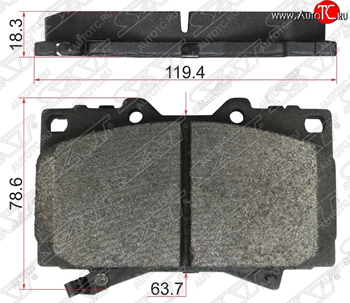 1 399 р. Колодки тормозные SAT (передние)  Lexus LX470  J100 (1998-2002), Toyota Land Cruiser ( 100,  200) (1998-2012)  с доставкой в г. Екатеринбург