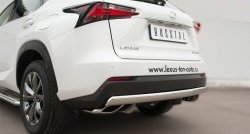 16 849 р. Защита заднего бампера (Ø75x42 мм, нержавейка, F-Sport) Russtal Lexus NX200T Z10 (2014-2017)  с доставкой в г. Екатеринбург. Увеличить фотографию 2