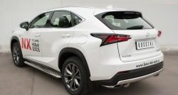 16 849 р. Защита заднего бампера (Ø75x42 мм, нержавейка, F-Sport) Russtal Lexus NX200T Z10 (2014-2017)  с доставкой в г. Екатеринбург. Увеличить фотографию 4