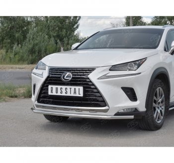 13 799 р. Защита переднего бампера (Ø42 мм, нержавейка) SLITKOFF Lexus NX300h Z10 дорестайлинг (2014-2017)  с доставкой в г. Екатеринбург. Увеличить фотографию 3