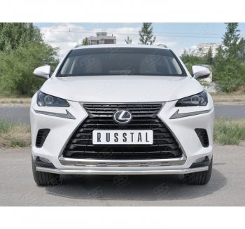 13 799 р. Защита переднего бампера (Ø42 мм, нержавейка) SLITKOFF Lexus NX300h Z10 дорестайлинг (2014-2017)  с доставкой в г. Екатеринбург. Увеличить фотографию 4