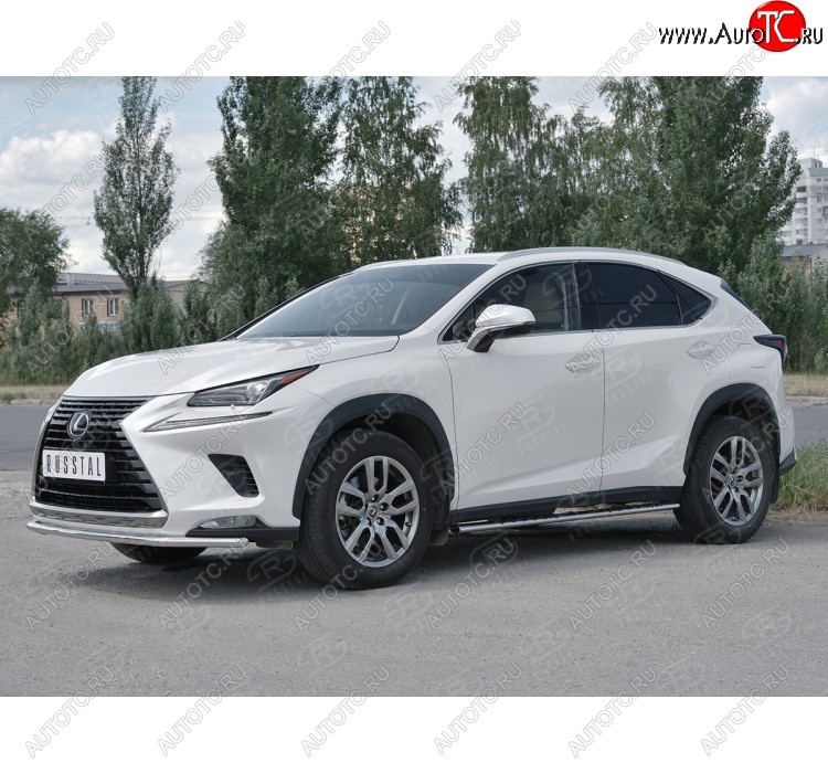 13 799 р. Защита переднего бампера (Ø42 мм, нержавейка) SLITKOFF Lexus NX300h Z10 дорестайлинг (2014-2017)  с доставкой в г. Екатеринбург