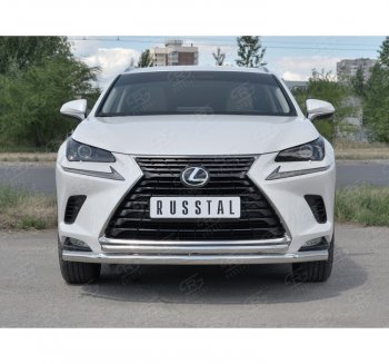 17 899 р. Защита переднего бампера (2 трубы Ø63 и 42 мм, нержавейка) SLITKOFF Lexus NX300h Z10 дорестайлинг (2014-2017)  с доставкой в г. Екатеринбург. Увеличить фотографию 4