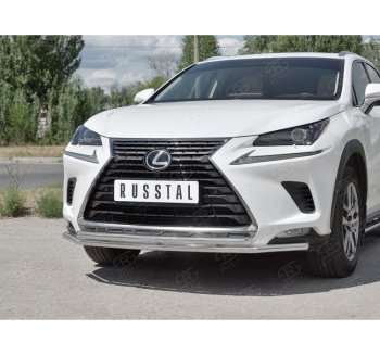 16 449 р. Защита переднего бампера (2 трубы Ø42 мм, нержавейка) SLITKOFF Lexus NX300h Z10 дорестайлинг (2014-2017)  с доставкой в г. Екатеринбург. Увеличить фотографию 3