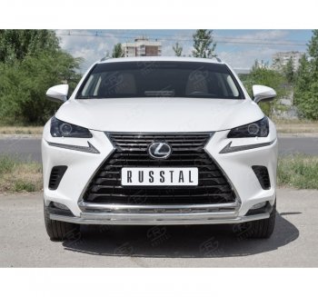 16 449 р. Защита переднего бампера (2 трубы Ø42 мм, нержавейка) SLITKOFF Lexus NX300h Z10 дорестайлинг (2014-2017)  с доставкой в г. Екатеринбург. Увеличить фотографию 4