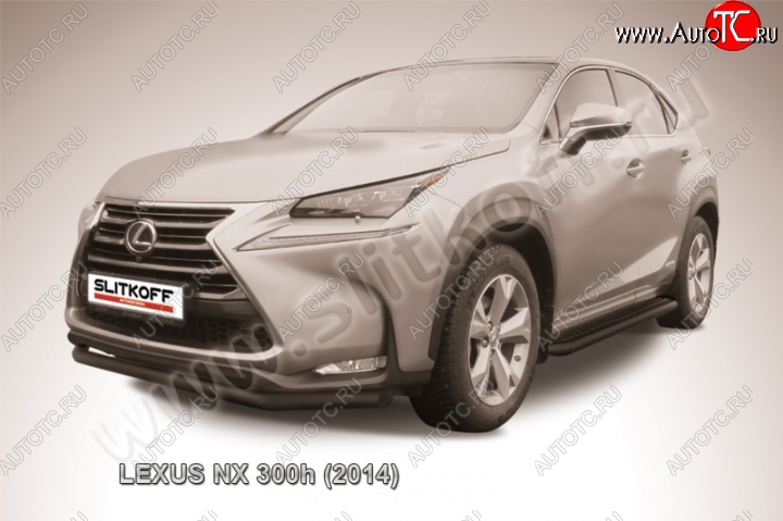 7 899 р. Защита переднего бампера из трубы d57 Slitkoff (дуга) Lexus NX300h Z10 дорестайлинг (2014-2017) (Цвет: серебристый)  с доставкой в г. Екатеринбург