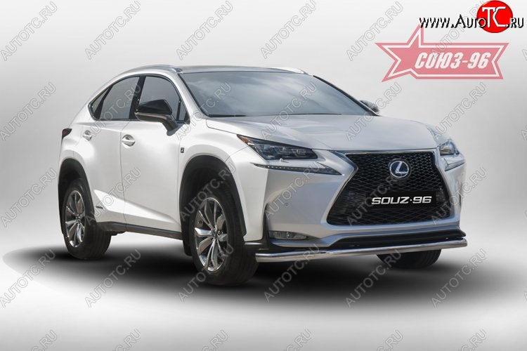 17 414 р. Защита переднего бампера одинарная F-Sport Souz-96 (d60). Lexus NX200 Z10 дорестайлинг (2014-2017)  с доставкой в г. Екатеринбург