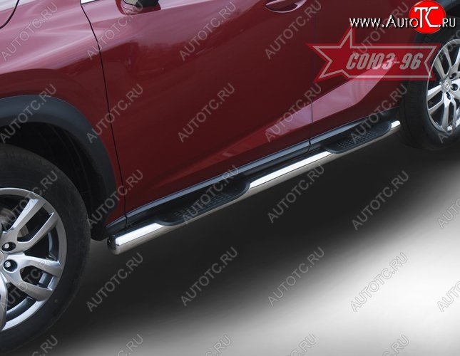 18 089 р. Защита порогов с проступью Souz-96 (d76) Lexus NX200 Z10 дорестайлинг (2014-2017)  с доставкой в г. Екатеринбург