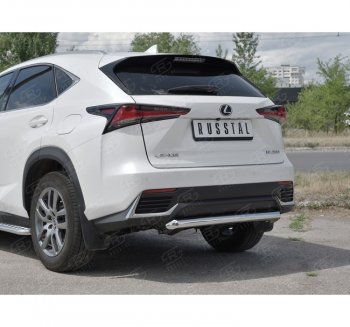 8 999 р. Защита заднего бампера (Ø63 мм, нержавейка) Russtal  Lexus NX300h  Z10 (2014-2017) дорестайлинг  с доставкой в г. Екатеринбург. Увеличить фотографию 3