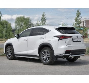 8 999 р. Защита заднего бампера (Ø63 мм, нержавейка) Russtal  Lexus NX300h  Z10 (2014-2017) дорестайлинг  с доставкой в г. Екатеринбург. Увеличить фотографию 1