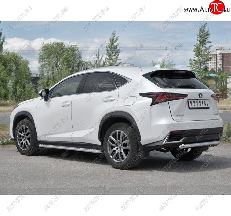 8 999 р. Защита заднего бампера (Ø63 мм, нержавейка) Russtal  Lexus NX300h  Z10 (2014-2017) дорестайлинг  с доставкой в г. Екатеринбург